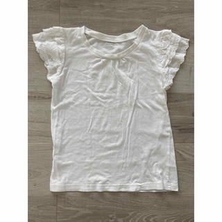 ニシマツヤ(西松屋)の白　袖フリルTシャツ(Tシャツ/カットソー)
