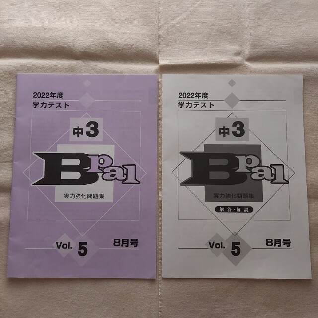 2022年度8月 / 中3 実力強化問題集(Bpal)+学力テスト(主要5教科) エンタメ/ホビーの本(資格/検定)の商品写真