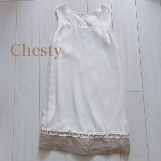 チェスティ(Chesty)の美品⭐︎Chesty ノースリーブワンピース(ひざ丈ワンピース)