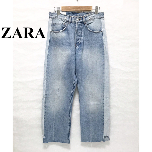 美品　ZARA　クラッシュデニムパンツ