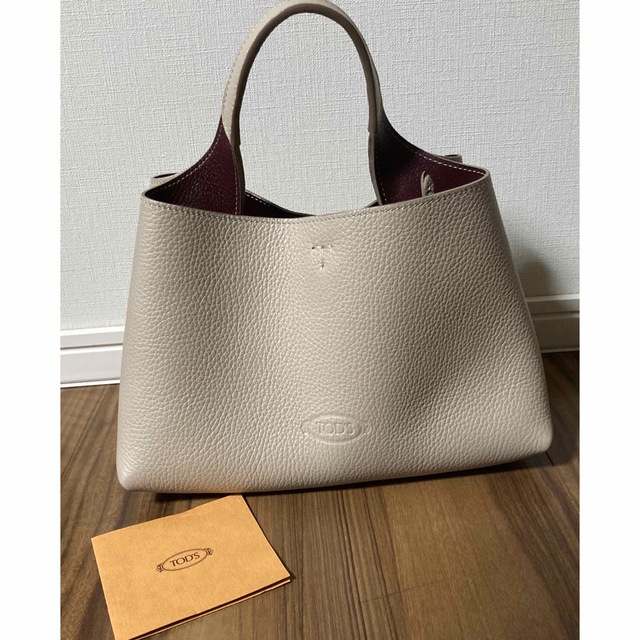 TOD'S トッズ マイクロレザーハンドバッグ ベージュ#タイムレス-