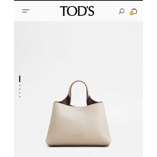 TOD'S(トッズ)のTOD’S トッズ  マイクロレザーハンドバッグ ベージュ#タイムレス レディースのバッグ(ハンドバッグ)の商品写真