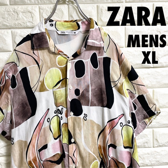 ZARA ザラ　半袖総柄シャツ　派手　メンズXLサイズ