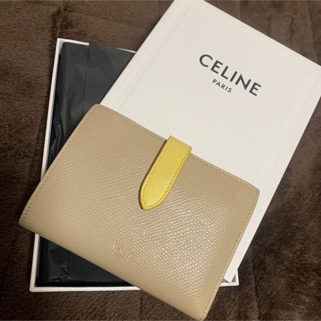 美品 セリーヌ CELINE 財布 二つ折り ミディアム ウォレット バイカラー-