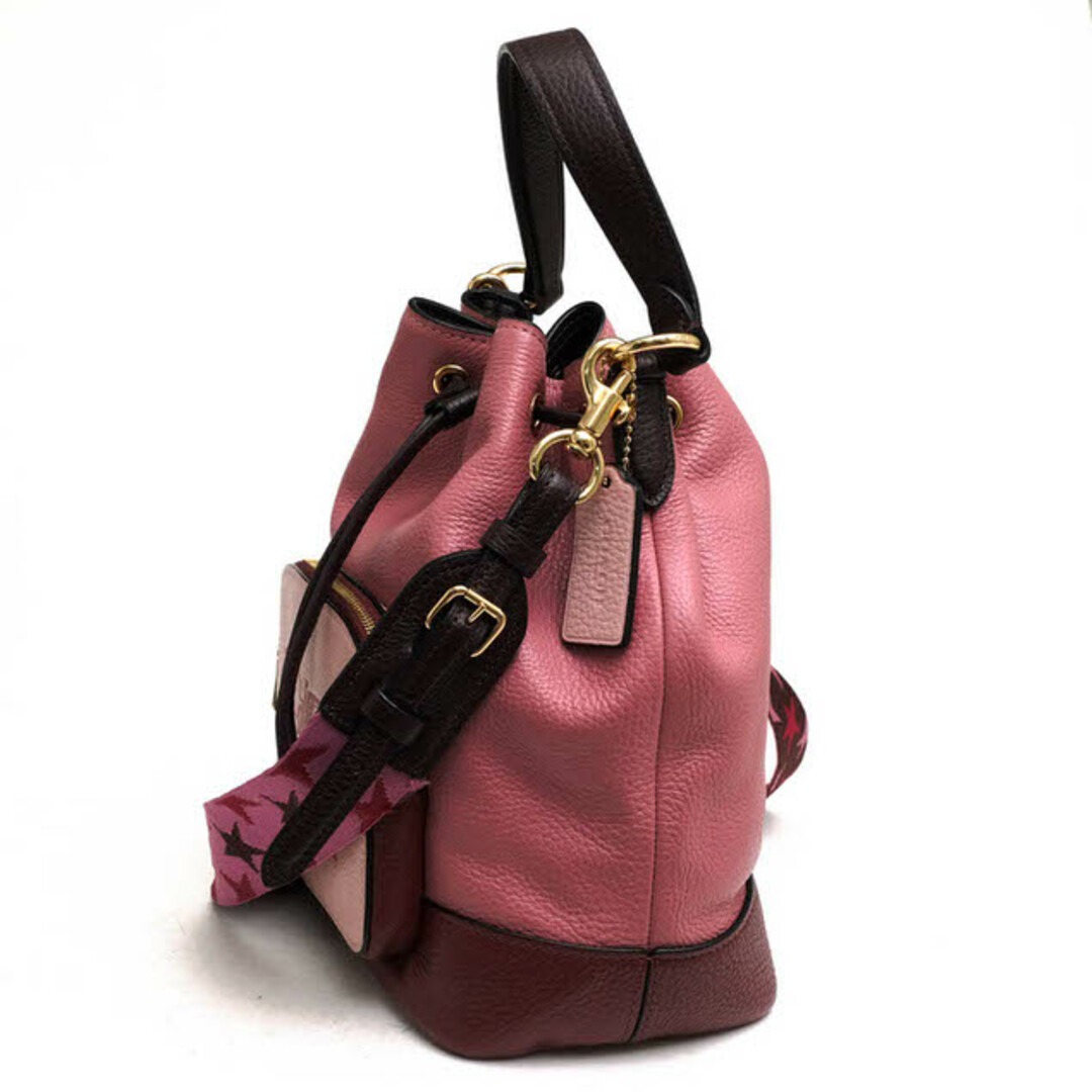 コーチ／COACH バッグ ハンドバッグ 鞄 トートバッグ レディース 女性 女性用レザー 革 本革  1899 Jes Drawstring Bucket Bag In Colorblock With Horse And Carriage ジェス ドローストリング バケットバッグ 巾着型 2WAY ショルダーバッグ シボ革 シュリンクレザー