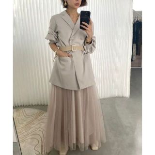 アメリヴィンテージ(Ameri VINTAGE)のAMERI TRINITY JKT TULLE DRESS(ロングワンピース/マキシワンピース)