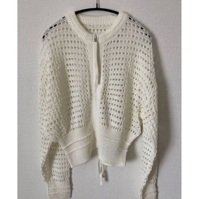 ADAM ET ROPÉ FEMME メッシュニットブルゾン ADAM ET ROPÉ FEMME メッシュニットブルゾン