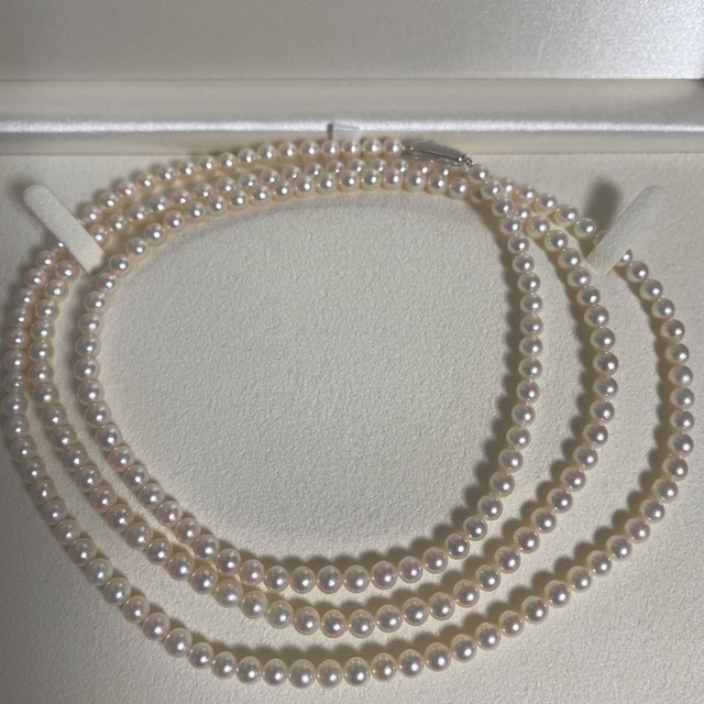 【美品】Tasaki5.1-5.5mmロングネックレス約109cm シルバーミキモトmikimoto