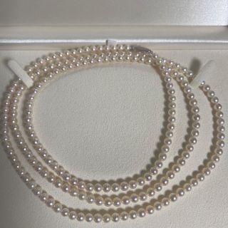 タサキ(TASAKI)の【美品】Tasaki5.1-5.5mmロングネックレス約109cm シルバー(ネックレス)