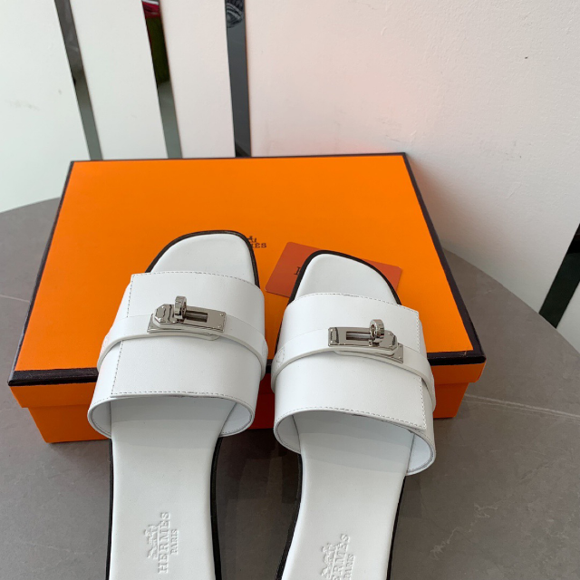 エルメス HERMES レディスサンダル ジュリア カーフ 白 37 新品未使用