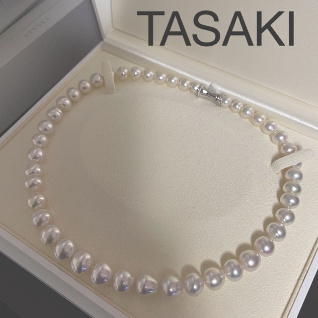 【大玉白蝶】Tasakiネックレスバロック8.1-12.5mm 46cm K18