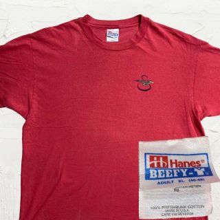 JQG Hanes 90s USA製 赤 ワンポイント　ロゴ Tシャツ(Tシャツ/カットソー(半袖/袖なし))