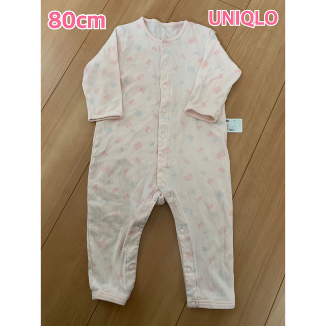 UNIQLO(ユニクロ)のUNIQLO 薄手長袖ロンパース 80cm キッズ/ベビー/マタニティのベビー服(~85cm)(ロンパース)の商品写真