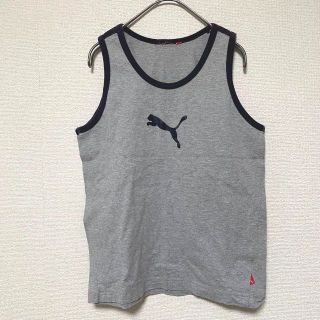 プーマ(PUMA)の2715 PUMA タンクトップ グレー バイカラー プリントロゴ(イラスト)(Tシャツ/カットソー)