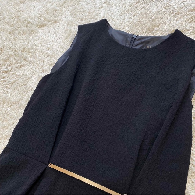 ZARA(ザラ)の美品 ザラベーシック ZARA BASIC　ブラック ドレスワンピース M レディースのワンピース(ひざ丈ワンピース)の商品写真