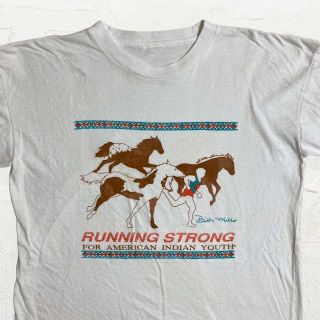 JPR  ビンテージ 90s  白 アメリカン　インディアン　馬　ラン Tシャツ(Tシャツ/カットソー(半袖/袖なし))