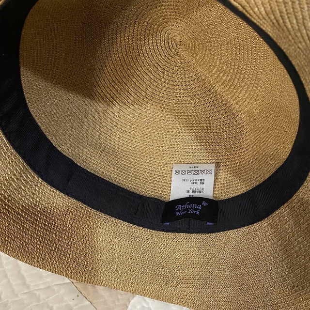 お値下げ美品.アシーナニューヨーク.リサコブラックレース.麦わら帽子ラフィア