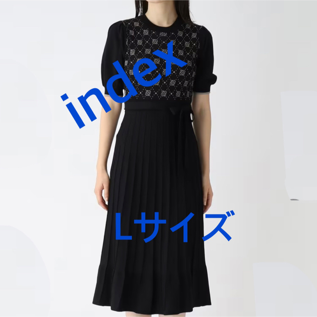 INDEX(インデックス)の3272 index ワールド ワンピース ブラック L 新品未使用 レディースのワンピース(ロングワンピース/マキシワンピース)の商品写真