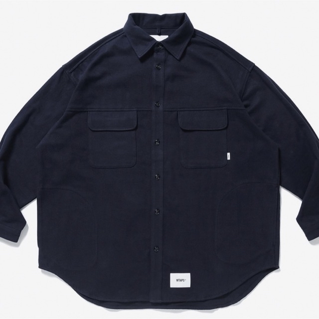 WTAPS WCPO 01 LS COTTON. FLANNEL NAVY