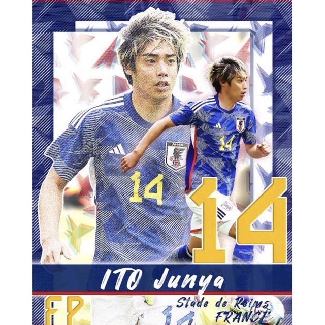 感謝報恩 サッカーユニフォームNO.14 ITO (伊東 純也) adidas L サイズ