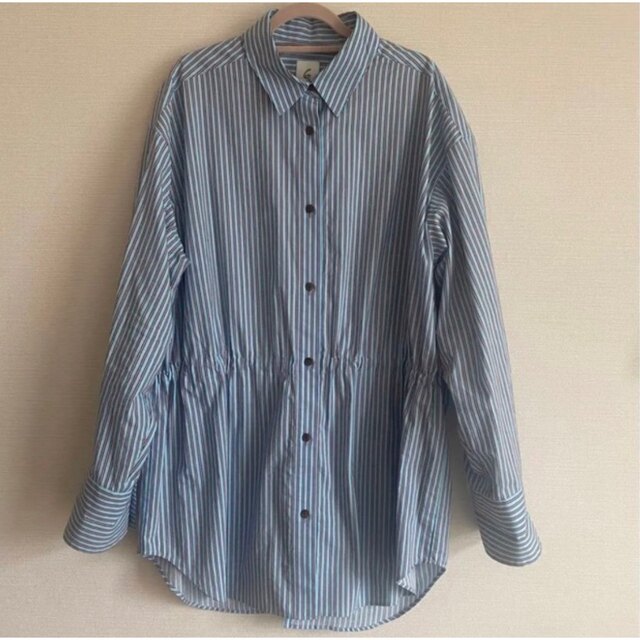 6 ROKU COTTON STRIPE BACK OPEN SHIRTシャツ