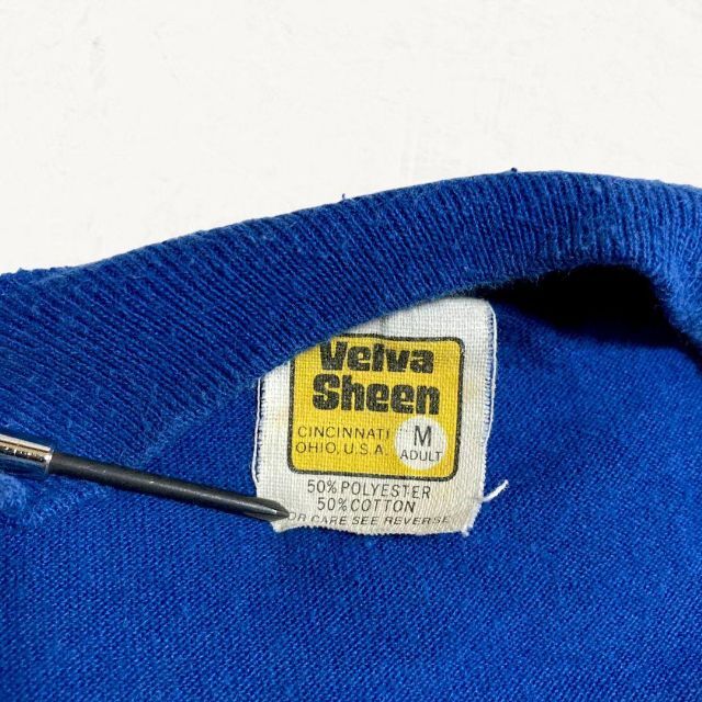 JOD Velva Sheen ビンテージ 80s USA製 青　カレッジ　T メンズのトップス(Tシャツ/カットソー(半袖/袖なし))の商品写真