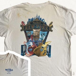 JNX ビンテージ   白 ハードロックカフェ　ニューヨーク　ロック Tシャツ(Tシャツ/カットソー(半袖/袖なし))