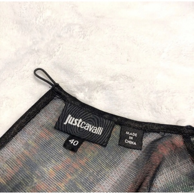 Just Cavalli(ジャストカヴァリ)のレア　ジャストカバリ　スタッズ　レース　デザイン　ストライプ　ワンピース レディースのワンピース(ひざ丈ワンピース)の商品写真