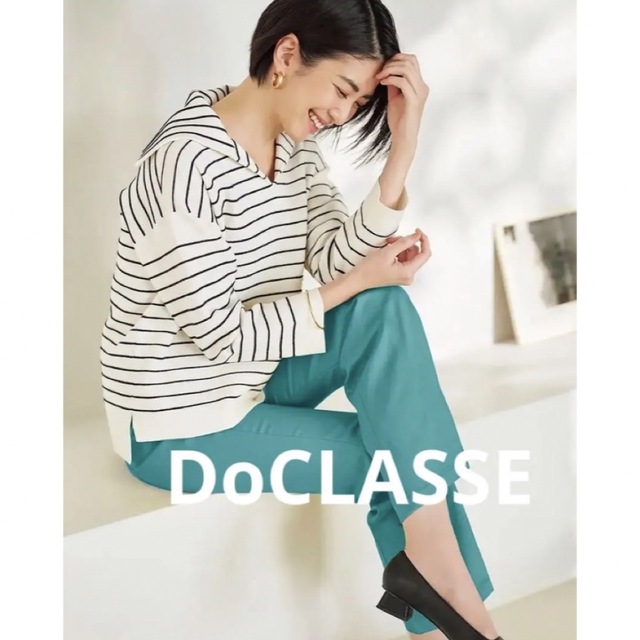 完売　DoCLASSE ドゥクラッセ　セーラーカラー　ラメ　ボーダー　ニット　S