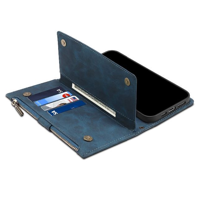 【色: ブルー】Strap Series 財布型Galaxy A53 5G ケー 3