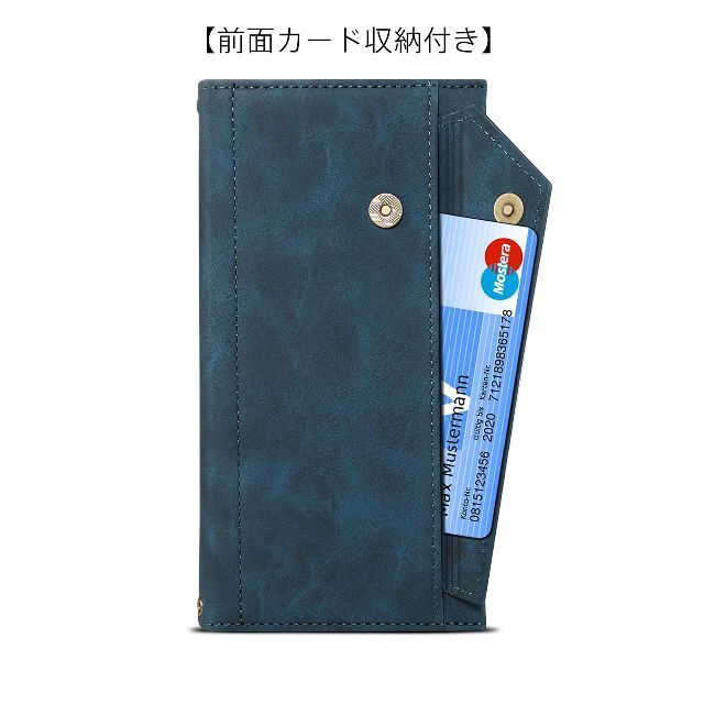 【色: ブルー】Strap Series 財布型Galaxy A53 5G ケー 5