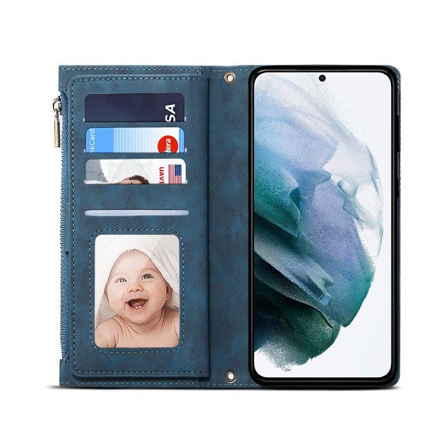 【色: ブルー】Strap Series 財布型Galaxy A53 5G ケー 6