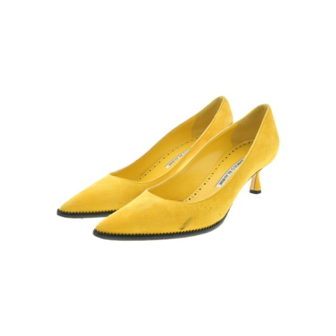 MANOLO BLAHNIK - MANOLO BLAHNIK パンプス 37 1/2(24cm位) 黄 【古着