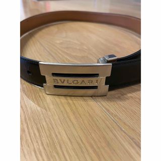 ブルガリ(BVLGARI)のBVLGARI ブルガリ シルバー金具 黒レザー  リバーシブルベルト メンズ(ベルト)