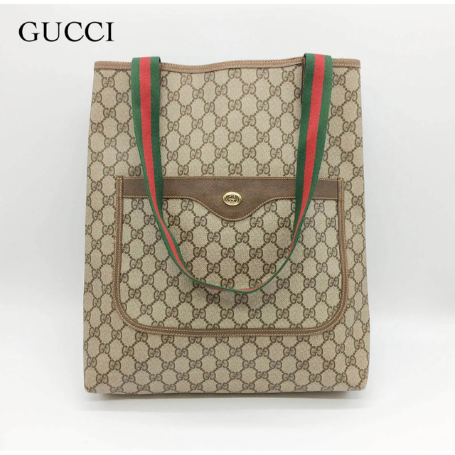 美品 GUCCI グッチ GGスプリーム シェリーライン トートバッグ 保障