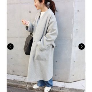 イエナ(IENA)の最終値下げ！早い者勝ち【2016AW】イエナウールモッサーノーカラーコート(ガウンコート)