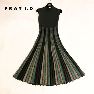 フレイアイディー(FRAY I.D)のFRAY.I.D ♡ プリーツ柄ニットワンピース(ロングワンピース/マキシワンピース)