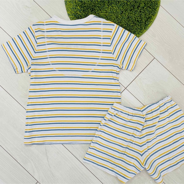 PETIT BATEAU(プチバトー)の美品 プチバトー 8ans 128cm ボーダー パジャマ キッズ/ベビー/マタニティのキッズ服男の子用(90cm~)(パジャマ)の商品写真