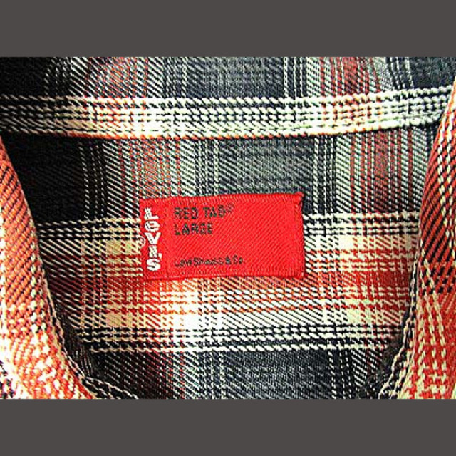 リーバイス レッドタブ ワークシャツ 長袖シャツ チェック ブラック レッド メンズのトップス(シャツ)の商品写真