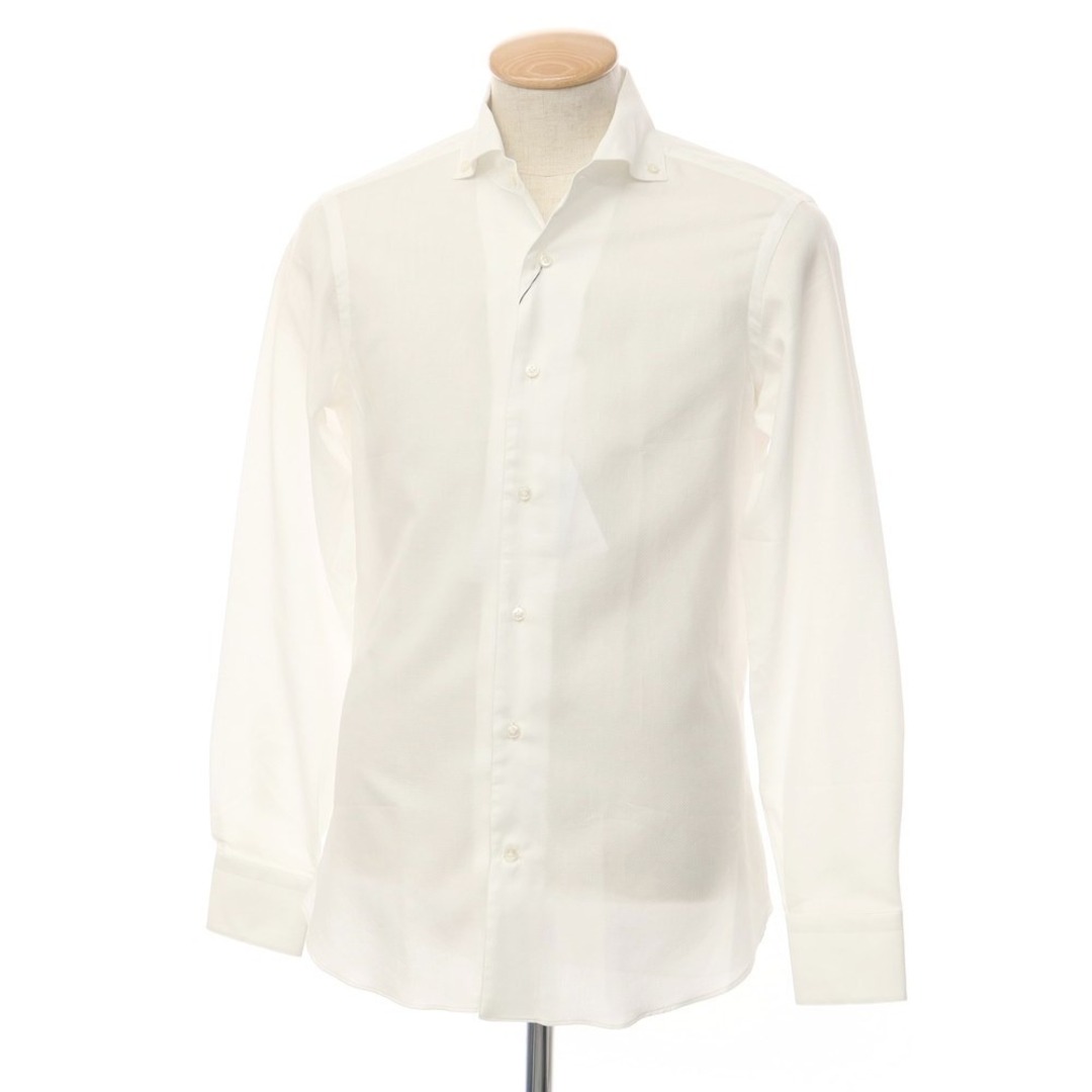 ボリエッロ BORRIELLO コットン ボタンダウン ドレスシャツ ホワイト【サイズ37】【メンズ】