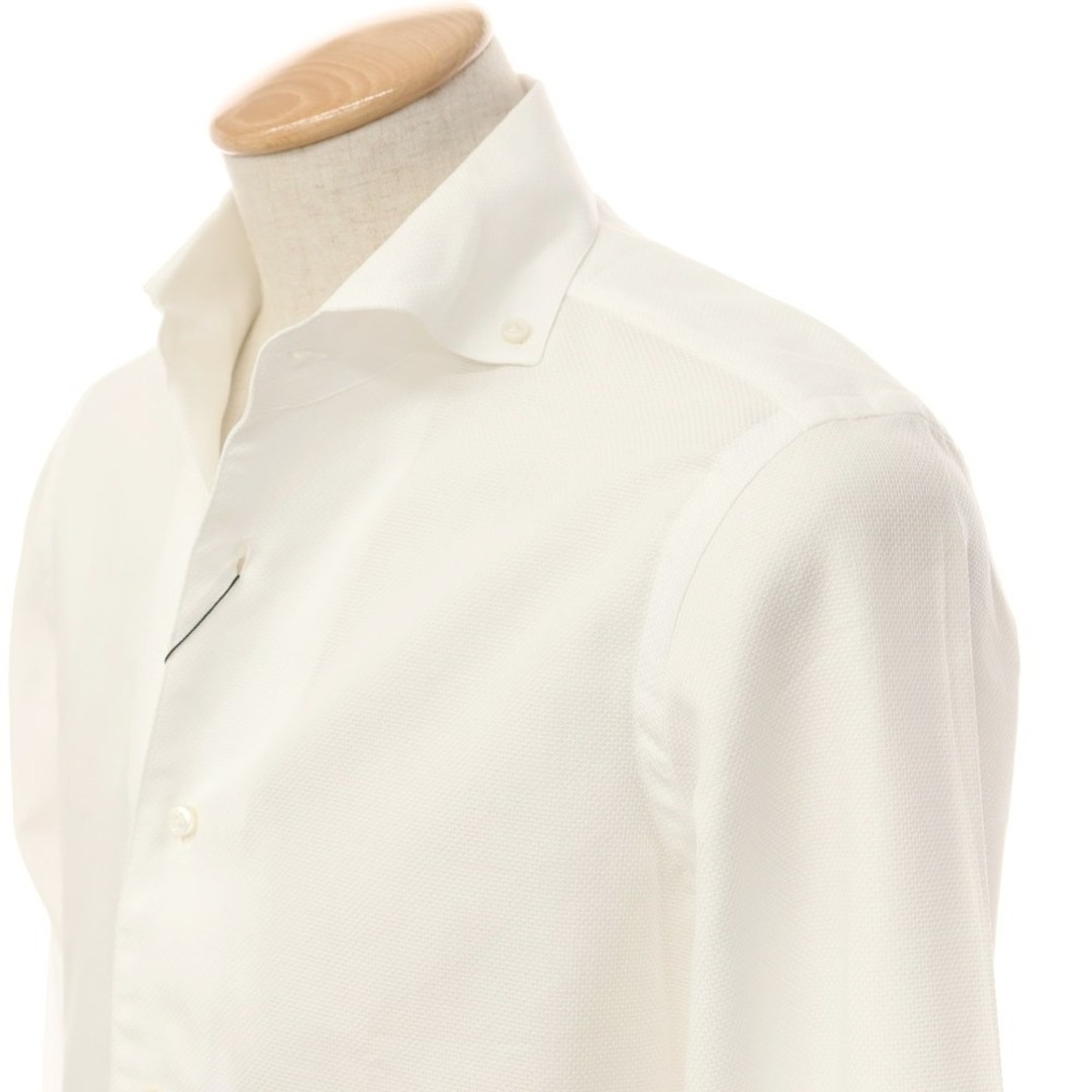 【中古】ボリエッロ BORRIELLO コットン ボタンダウン ドレスシャツ ホワイト【サイズ37】【メンズ】