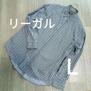 リーガル(REGAL)の【美品】メンズ　リーガル　長袖　シャツ　ストライプ　Ｌサイズ(シャツ)