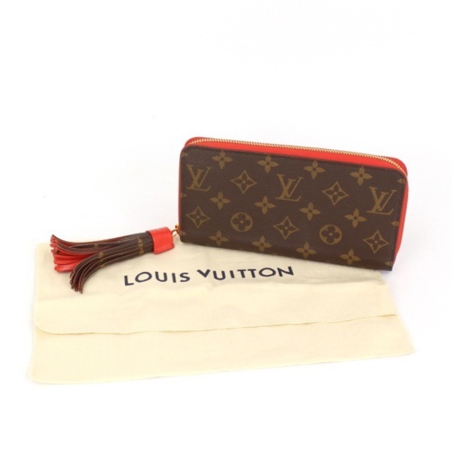 LOUIS VUITTON(ルイヴィトン)のAランク ルイ・ヴィトン ジッピーウォレット M62402 タッセル コクリコ モノグラム LOUIS VUITTON ラウンドファスナー長財布 レディース red 【中古】 レディースのファッション小物(財布)の商品写真