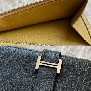 456 美品 HERMES エルメス 2つ折り ベアン 長財布-