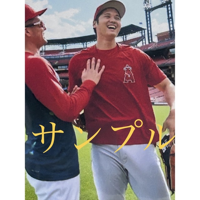 MLB(メジャーリーグベースボール)の大谷翔平　ヌートバーとの再会A4写真 説明↓最後まで是非！フレームピンクゴールド スポーツ/アウトドアの野球(記念品/関連グッズ)の商品写真