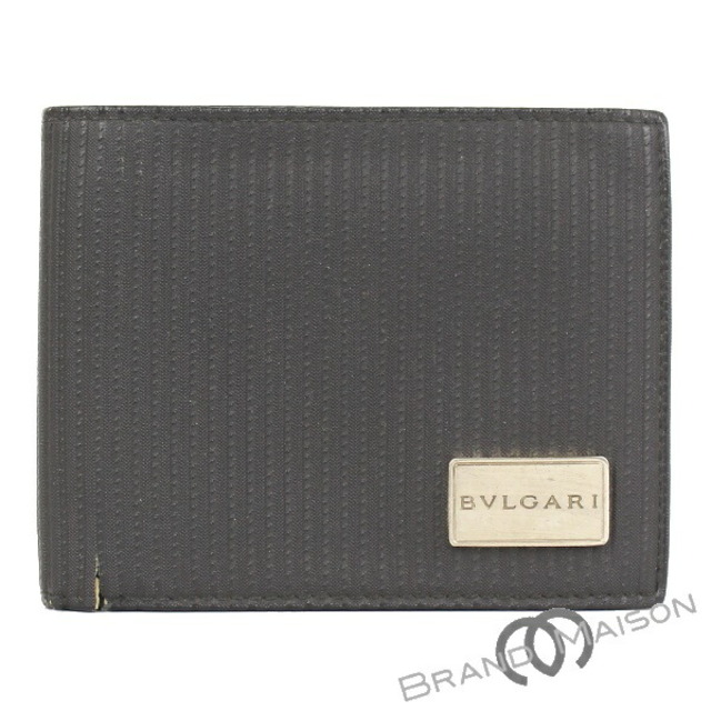 BCランク ブルガリ 二つ折り財布 ミレリゲ ブラック レザー メンズ 