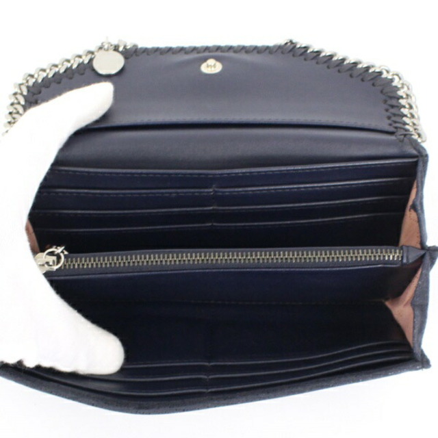 Aランク ステラマッカートニー 二つ折り長財布 ファラベラ 391835 ネイビー 財布 レディース Stella McCartney FALABELLA navy