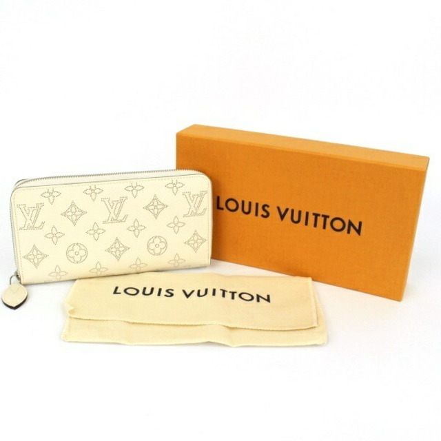 財布未使用品 ルイ・ヴィトン ジッピーウォレット M61869 マヒナ イヴォワール LOUIS VUITTON ラウンドファスナー長財布 レディース