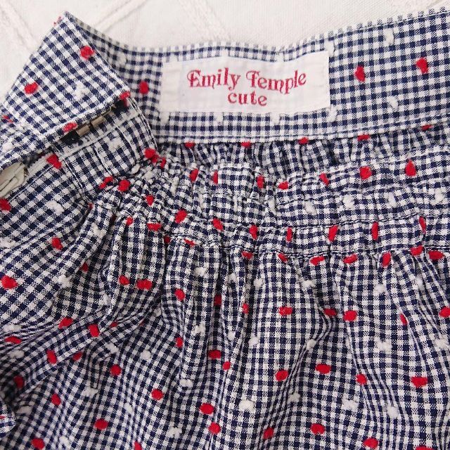 Emily Temple cute(エミリーテンプルキュート)のF　EmilyTemplecute　ネイビー×赤ドットのスカート レディースのスカート(ひざ丈スカート)の商品写真