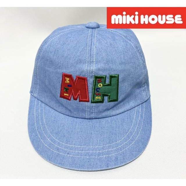 【新品】MIKI HOUSE ミキハウス 日本製カラフル刺繍ロゴ6パネルキャップ